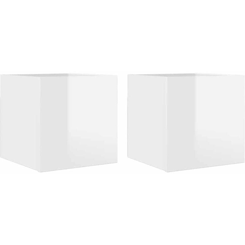 

Muebles de pared para TV 2 uds blanco con brillo 30,5x30x30 cm - Blanco - Vidaxl