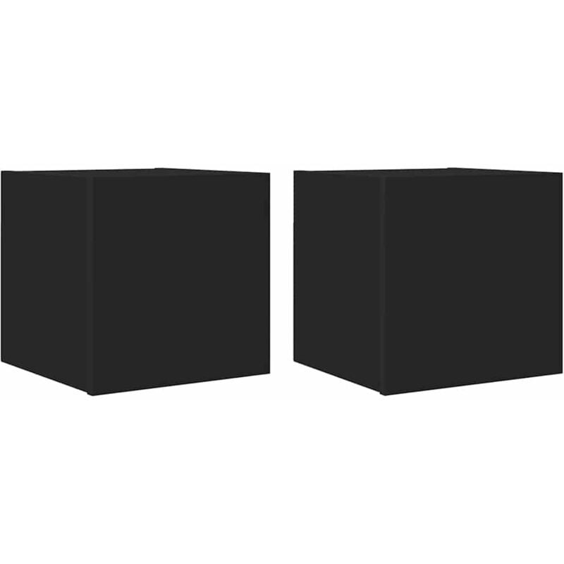 

Vidaxl - Muebles de pared para TV 2 uds negro 30,5x30x30 cm - Negro
