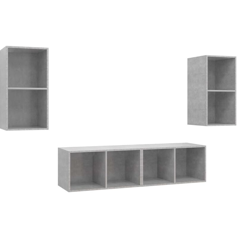 

Muebles de pared para TV 4 uds aglomerado gris hormigón - Gris - Vidaxl