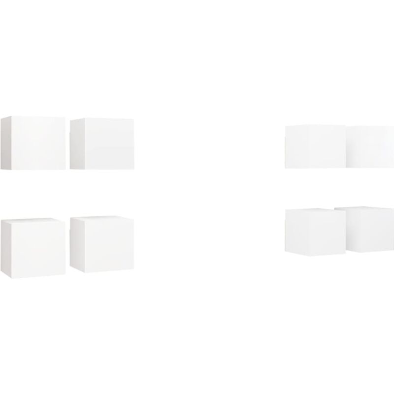

Vidaxl - Muebles de pared para TV 8 uds blanco 30,5x30x30 cm - Blanco