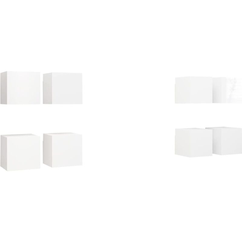 

Muebles de pared para TV 8 uds blanco con brillo 30,5x30x30 cm - Blanco - Vidaxl