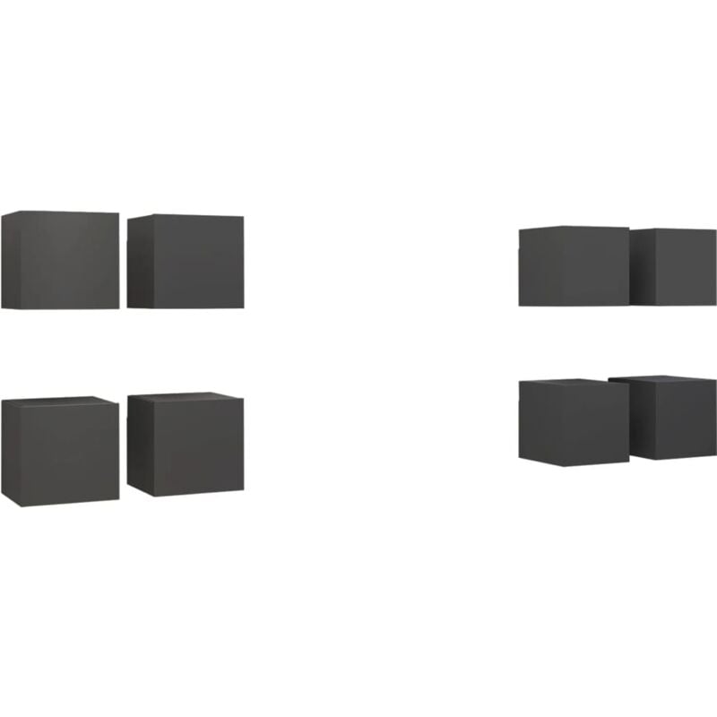 

Vidaxl - Muebles de pared para TV 8 uds gris 30,5x30x30 cm - Gris