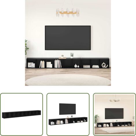 vidaXL Muebles de sala -  Conjunto de mueble de TV 3 pcs Roble Negro 37 x 35 x 107 cm