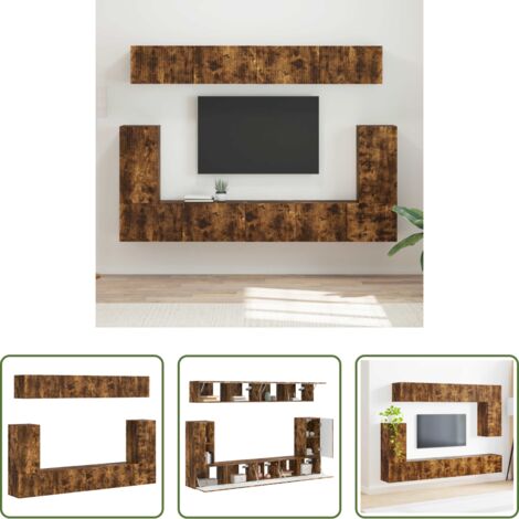vidaXL Muebles de sala -  Conjunto de mueble de TV 5 pcs Roble ahumado