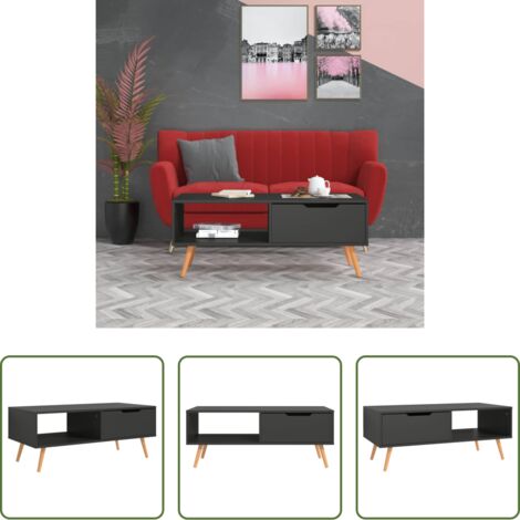 vidaXL Muebles de sala -  Mueble de TV madera de ingeniería gris 100x49,5x43 cm