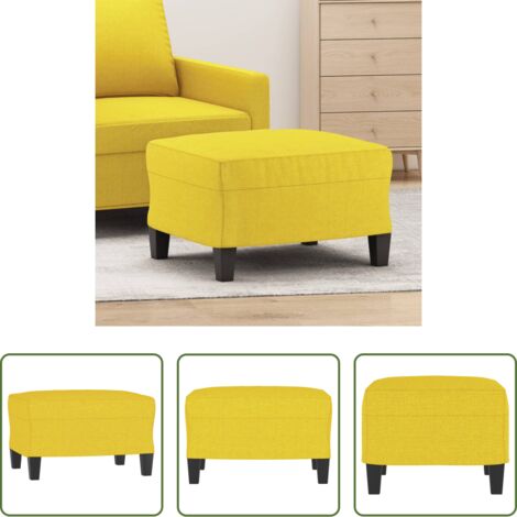 vidaXL Muebles de sala -  Reposapiés de tela amarillo claro 60x50x41 cm