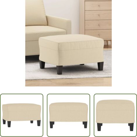 vidaXL Muebles de sala -  Reposapiés de tela crema 60x50x41 cm