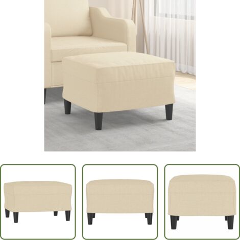 vidaXL Muebles de sala -  Reposapiés de tela crema 60x50x41 cm