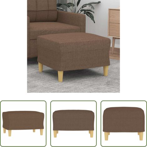 vidaXL Muebles de sala -  Reposapiés de tela marrón 60x50x41 cm