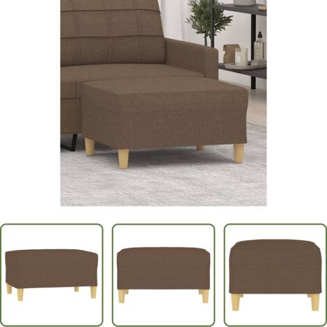 vidaXL Muebles de sala -  Reposapiés de tela marrón 70x55x41 cm