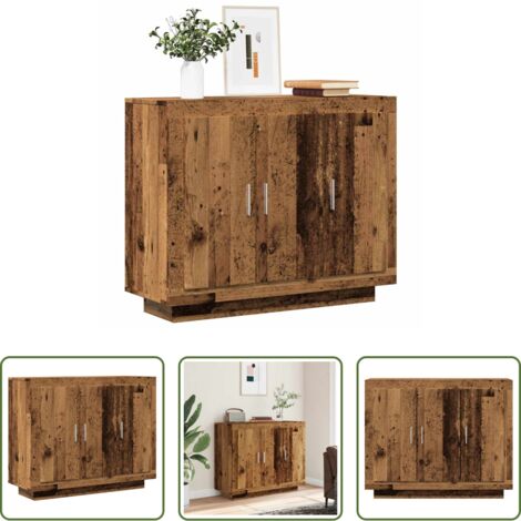 vidaXL Muebles de salón -  Aparador de madera de ingeniería envejecida 92x35x75 cm