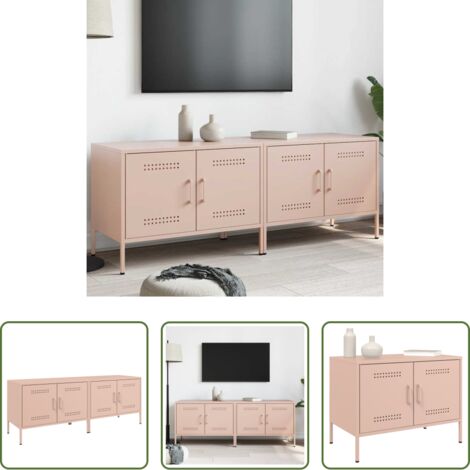 vidaXL Muebles de salón -  Muebles de TV 2 piezas acero rosa 68x39x50,5 cm