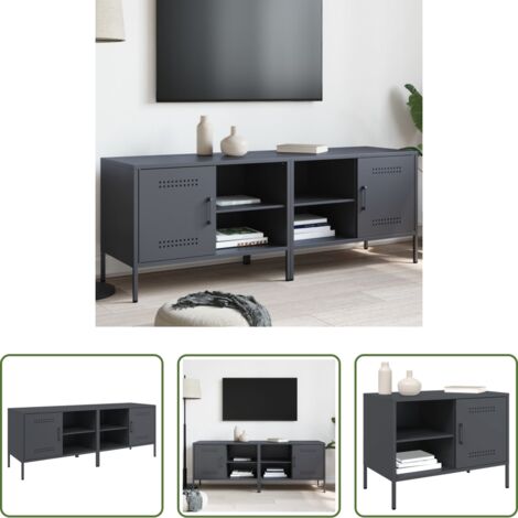 vidaXL Muebles de salón -  Muebles de TV 2 unidades acero gris antracita 68x39x50,5 cm