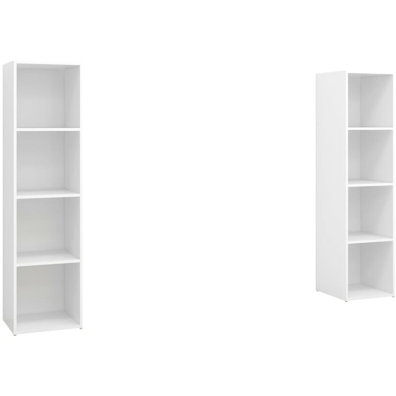 

Muebles de TV 2 uds aglomerado blanco brillante 142,5x35x36,5cm - Blanco - Vidaxl