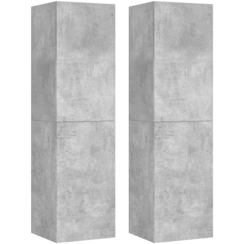 

vidaXL Muebles de TV 2 uds aglomerado gris hormigón 30,5x30x110 cm - Gris