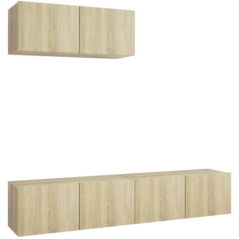 

Muebles de TV 3 piezas aglomerado color roble Sonoma - Marrón - Vidaxl