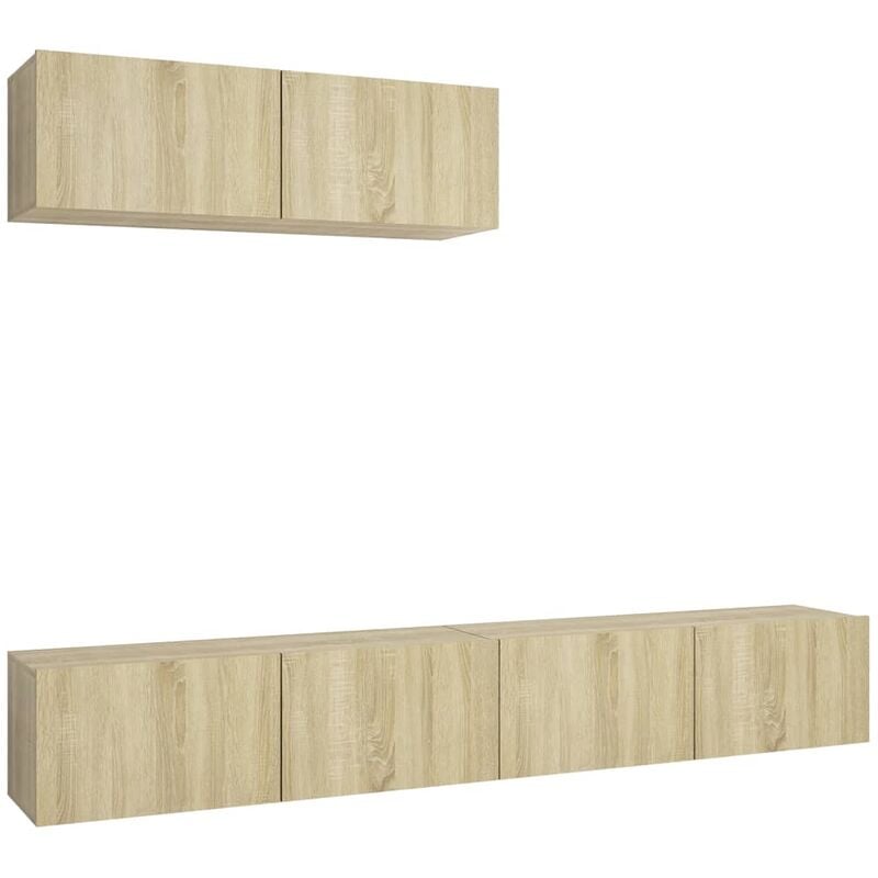 

Muebles de TV 3 piezas aglomerado color roble Sonoma - Marrón - Vidaxl