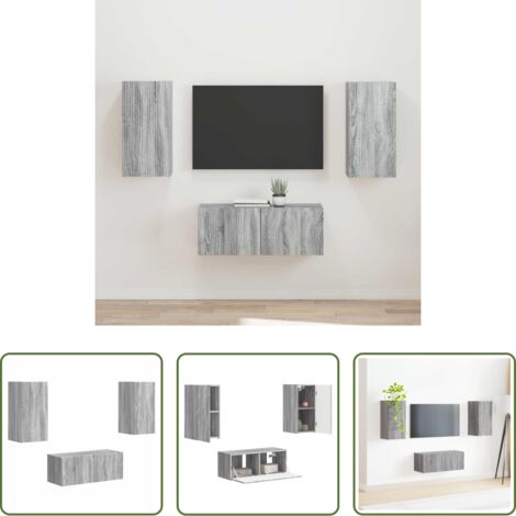 vidaXL Muebles de tv -  Conjunto de mueble de TV 2 pcs Gris Sonoma Madera de ingeniería