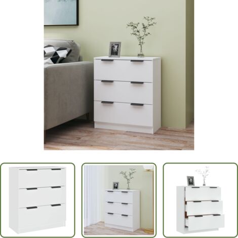 vidaXL Muebles decorativos -  Aparador de madera contrachapada blanco 60x30x70 cm