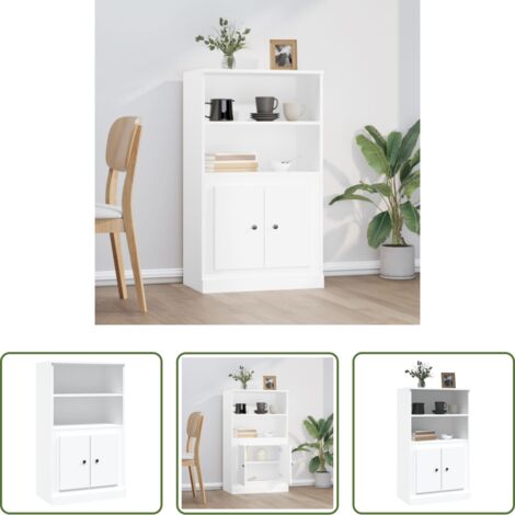 vidaXL Muebles decorativos -  Aparador de madera contrachapada blanco 60x35,5x103,5 cm