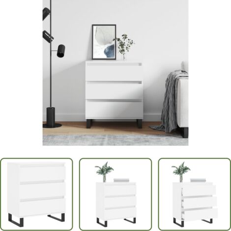 vidaXL Muebles decorativos -  Aparador de madera contrachapada blanco 60x35x70 cm