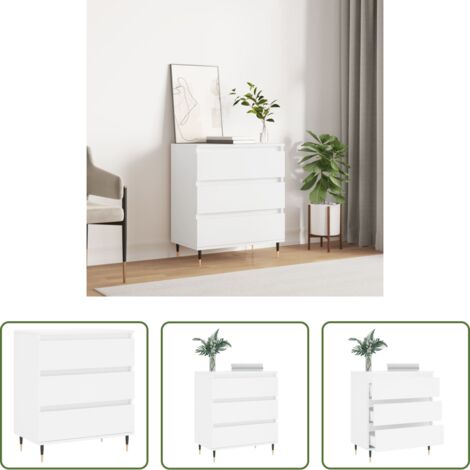 vidaXL Muebles decorativos -  Aparador de madera contrachapada blanco 60x35x70 cm