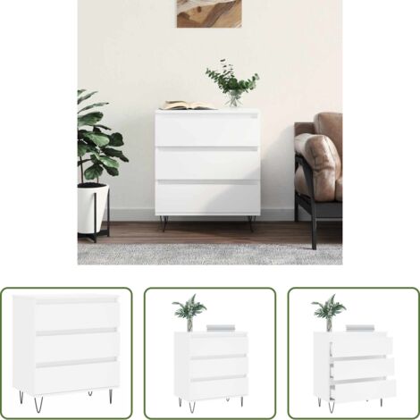 vidaXL Muebles decorativos -  Aparador de madera contrachapada blanco 60x35x70 cm
