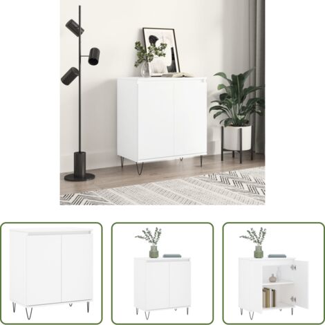 vidaXL Muebles decorativos -  Aparador de madera contrachapada blanco 60x35x70 cm