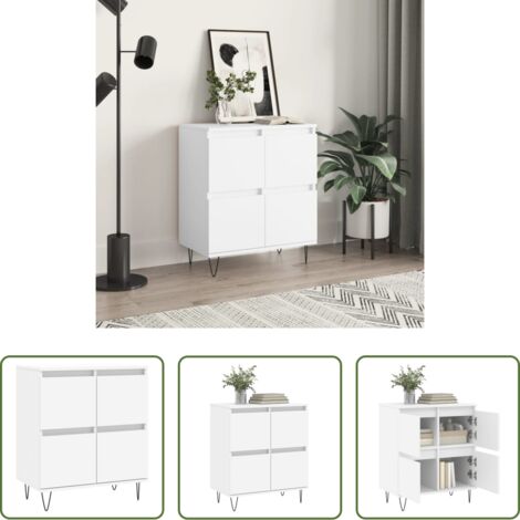 vidaXL Muebles decorativos -  Aparador de madera contrachapada blanco 60x35x70 cm
