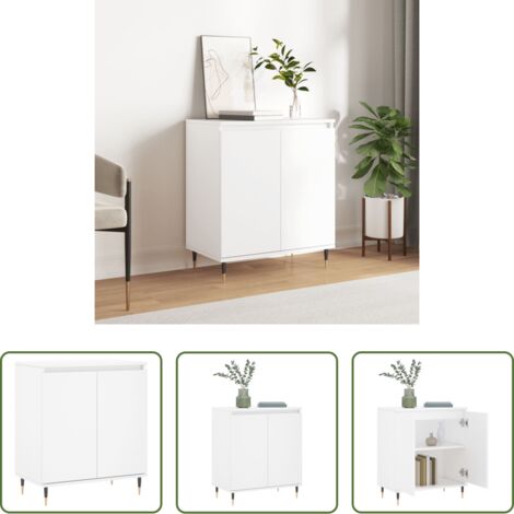 vidaXL Muebles decorativos -  Aparador de madera contrachapada blanco 60x35x70 cm