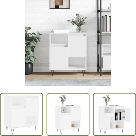 vidaXL Muebles decorativos -  Aparador de madera contrachapada blanco 60x35x70 cm