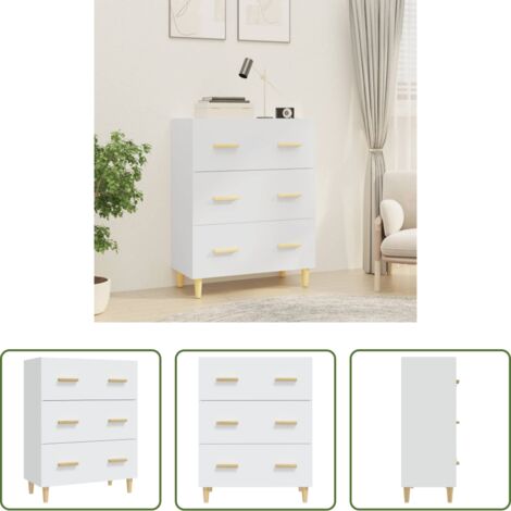 vidaXL Muebles decorativos -  Aparador de madera contrachapada blanco 70x34x90 cm