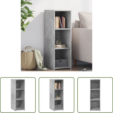vidaXL Muebles decorativos -  Aparador de madera contrachapada gris hormigón 30x41x93 cm