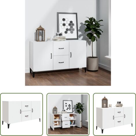 vidaXL Muebles decorativos -  Aparador de madera de ingeniería blanco 100x36x60 cm