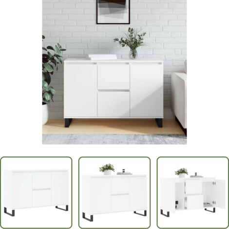 vidaXL Muebles decorativos -  Aparador de madera de ingeniería blanco 101,5x35x70 cm