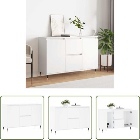 vidaXL Muebles decorativos -  Aparador de madera de ingeniería blanco 101,5x35x70 cm