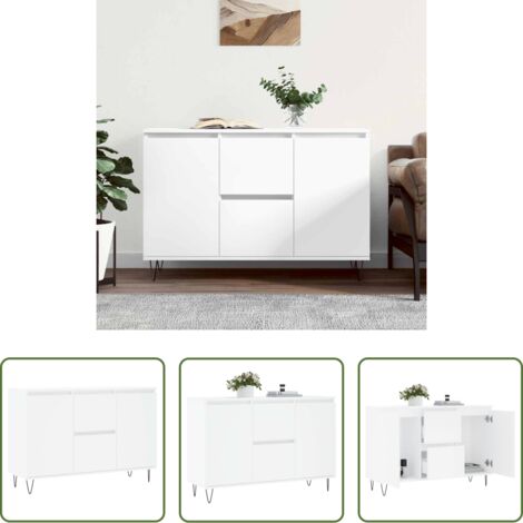 vidaXL Muebles decorativos -  Aparador de madera de ingeniería blanco 101,5x35x70 cm