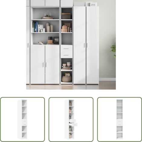 vidaXL Muebles decorativos -  Aparador de madera de ingeniería blanco 30x42,5x185 cm