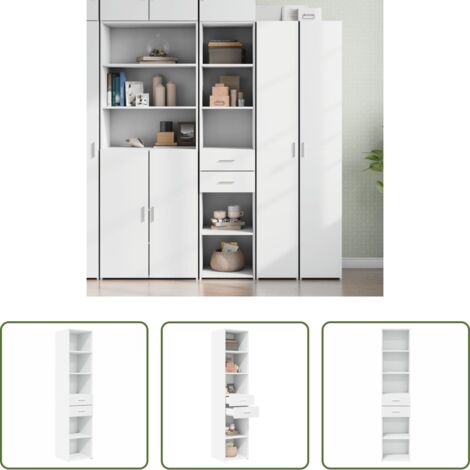 vidaXL Muebles decorativos -  Aparador de madera de ingeniería blanco 40x42,5x185 cm