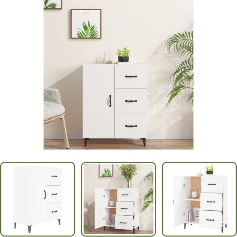 vidaXL Muebles decorativos -  Aparador de madera de ingeniería blanco 69,5x34x90 cm