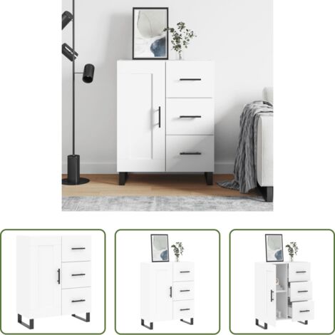 vidaXL Muebles decorativos -  Aparador de madera de ingeniería blanco 69,5x34x90 cm