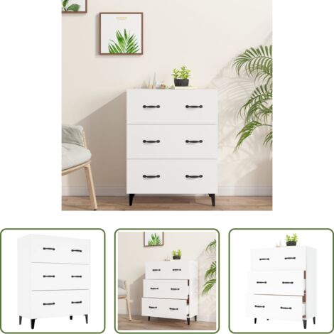 vidaXL Muebles decorativos -  Aparador de madera de ingeniería blanco 69,5x34x90 cm