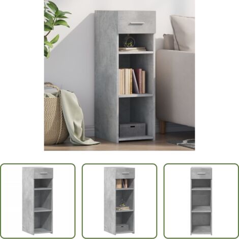 vidaXL Muebles decorativos -  Aparador de madera de ingeniería gris hormigón 30x42,5x93 cm