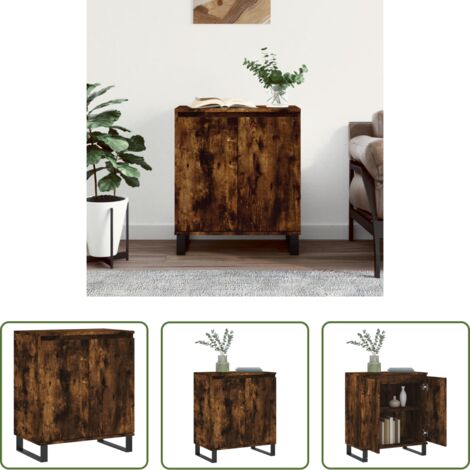 vidaXL Muebles decorativos -  Aparador madera contrachapada color roble ahumado 60x35x70 cm