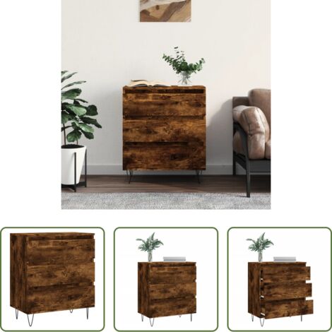 vidaXL Muebles decorativos -  Aparador madera contrachapada color roble ahumado 60x35x70 cm