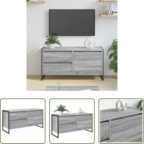 vidaXL Muebles industriales -  Gabinete de TV con cajón Gris Sonoma 100 x 36 x 49.5 cm