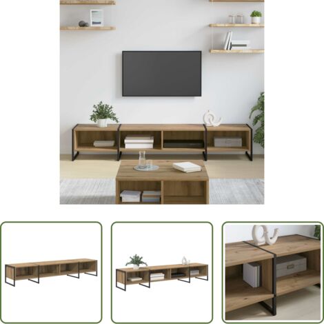 vidaXL Muebles industriales -  Gabinete de TV Roble Artesanal 170.5 x 36 x 30.5 cm