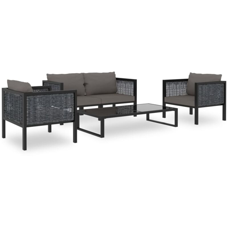 

Muebles jde ardín 5 pzas y cojines ratán sintético antracita - Antracita - Vidaxl