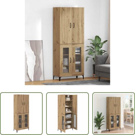 vidaXL Muebles modernos -  Alacena Roble artesanal 69,5 x 34 x 180 cm Madera contrachapada