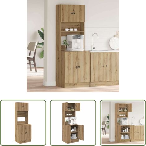 vidaXL Muebles modernos -  Aparador de cocina 2 pcs Roble artesanal 60 x 50 x 180 cm